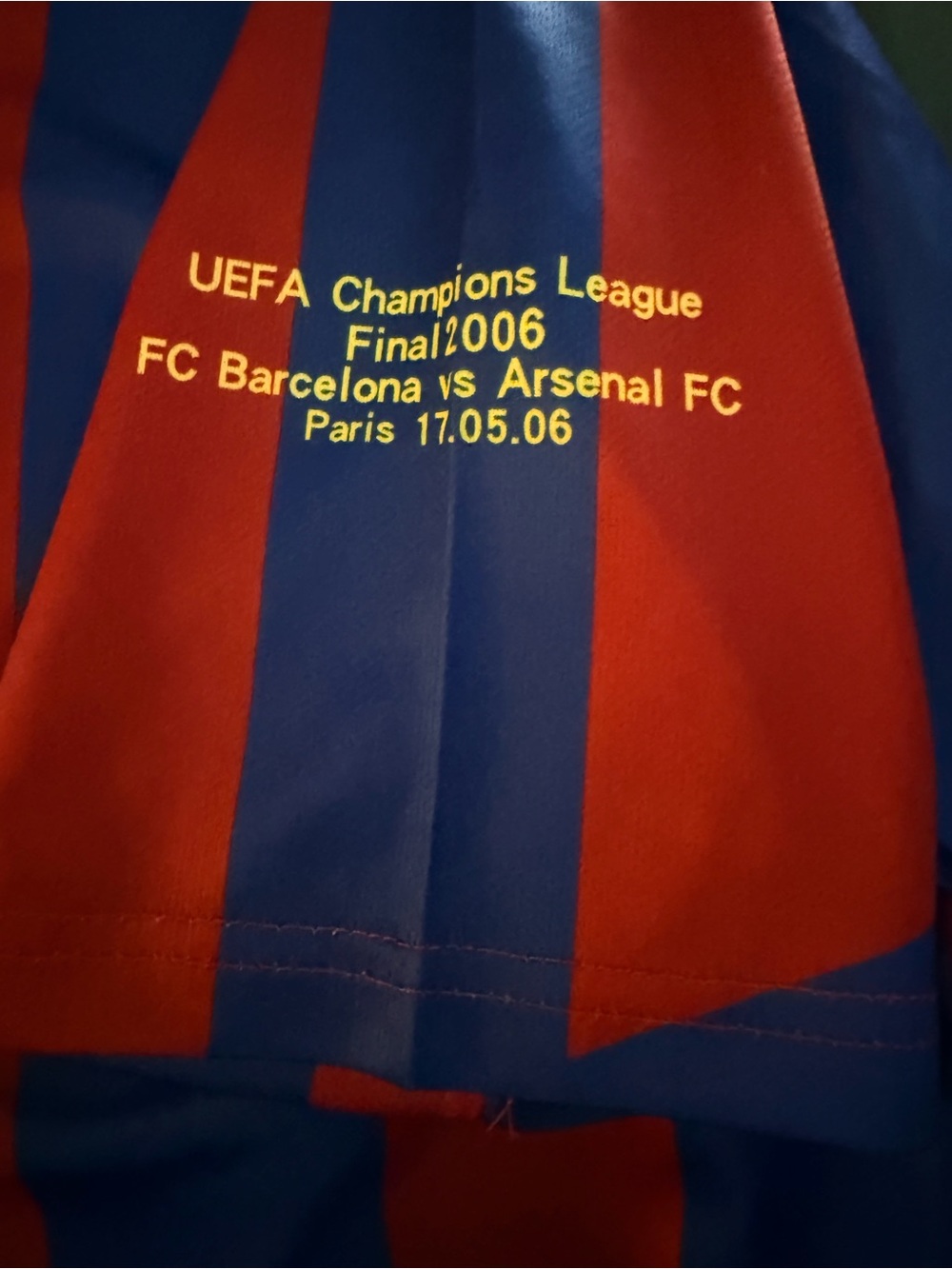 SPORT FC Barcelona Ronaldinho #10 Men’s Jersey Large UCL Final 2006 Blue/Red